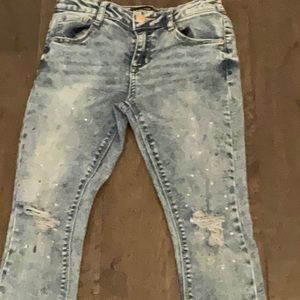 Jeans dark and light blue mixed together